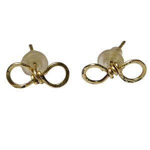 Elegant Gold Tone Infinity Knot Stud Earrings Math Lover Fashion Jewelry Women
